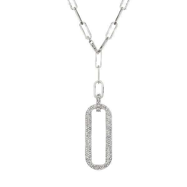 MICHAEL M Pave Longline Link Medallion Lariat