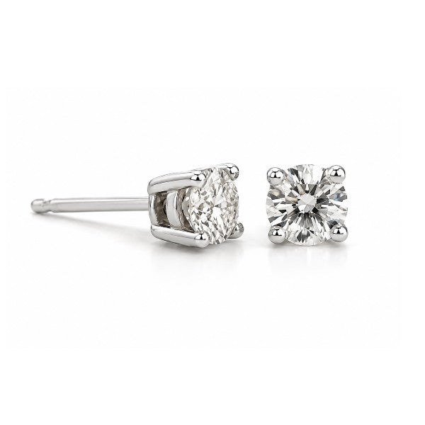 14K White Gold Natural Diamond Stud Earrings 0.28cttw