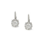 Load image into Gallery viewer, 14K White Gold Diamond Cluster Earrings 1.56cttw
