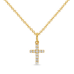 Load image into Gallery viewer, 14K Yellow Gold Diamond Cross Necklace
