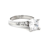 Load image into Gallery viewer, ESTATE 18K White Gold Diamond Engagement Ring with Side Stones