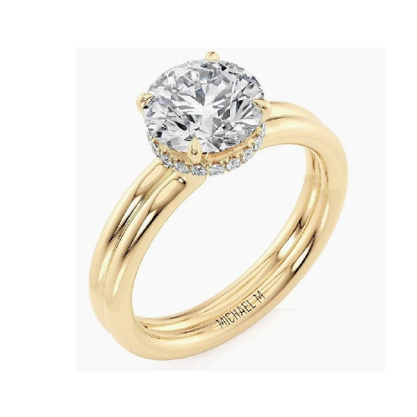 MICHAEL M 18K Yellow Gold Double Band Engagement Ring
