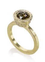 Load image into Gallery viewer, Rose Cut Chocolate Diamond Halo Ring
