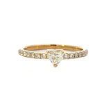Load image into Gallery viewer, 14K Yellow Gold Diamond Heart Stackable Ring
