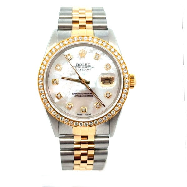 Pre-Owned Rolex Datejust 36mm 16013 Yellow Gold & Stainless Steel & Diamond Bezel