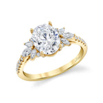 Load image into Gallery viewer, PARADE DESIGNS 14K Yellow Gold Oval Floral-Inspired Engagement Ring