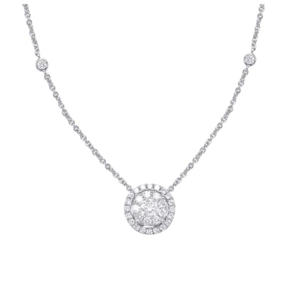Diamond Cluster Halo Necklace