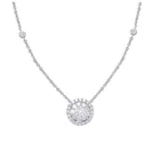 Diamond Cluster Halo Necklace