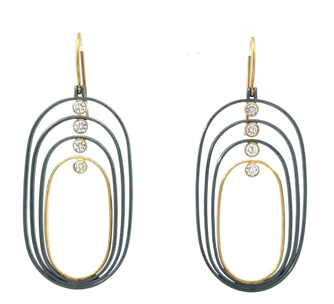 Two-Tone Oval Earrings