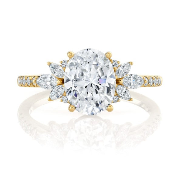 PARADE DESIGNS 14K Yellow Gold Oval Floral-Inspired Engagement Ring