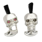 Load image into Gallery viewer, Mohican Skull Cufflinks with Ruby Eyes
