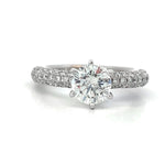 Load image into Gallery viewer, 18K White Gold Micro Pave Engagement Ring ESTATE
