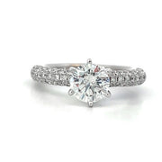 18K White Gold Micro Pave Engagement Ring ESTATE