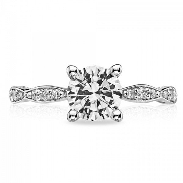 Sculpted Crescent Solitaire Engagement Ring