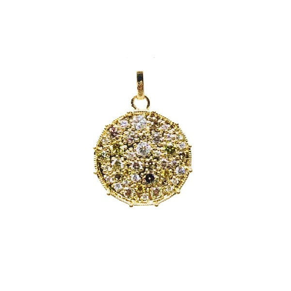 SETHI COUTURE Confetti Small Disc Multi-Color Diamond Pendant