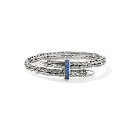 JOHN HARDY John Hardy Spear Silver Bypass Flex Cuff with Blue Sapphires