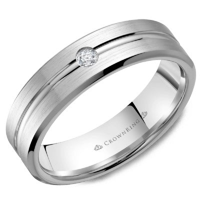 Men's Gold and Diamond Wedding Band