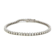 14K White Gold Natural Diamond Tennis Bracelet