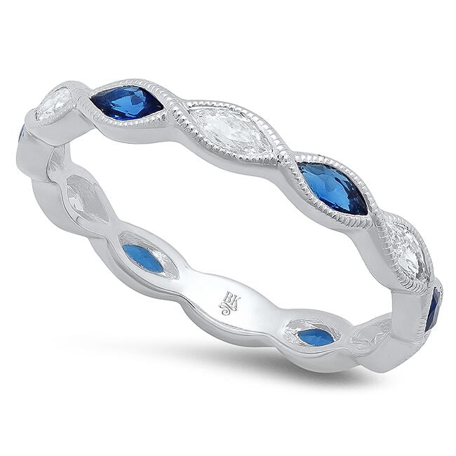 Sapphire and Diamond Eternity Band