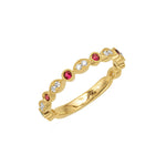 Load image into Gallery viewer, 14K Yellow Gold Ruby &amp; Diamond Ring