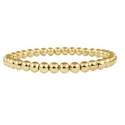 Stretchable 18K Yellow Gold Beaded Bracelet