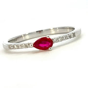 14K White Gold Ruby Stackable Ring