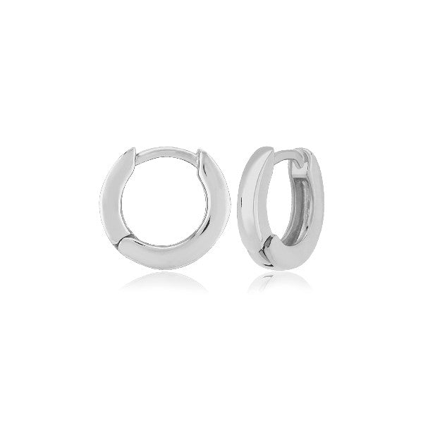 14K White Gold Huggie Hoop Earring