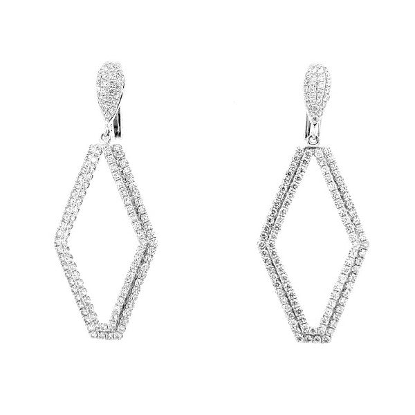 18K White Gold Diamond Kite Earrings