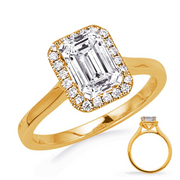 18K Yellow Gold Emerald Engagement Ring