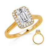Load image into Gallery viewer, 18K Yellow Gold Emerald Engagement Ring