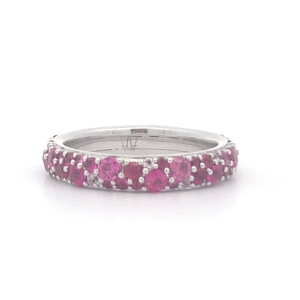 WALTERS FAITH 18K White Gold Pink Sapphire Eternity Band