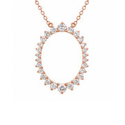 18K Rose Gold Open Circle Diamond Necklace