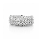 18K White Gold Knife-Edge Dome Diamond Ring