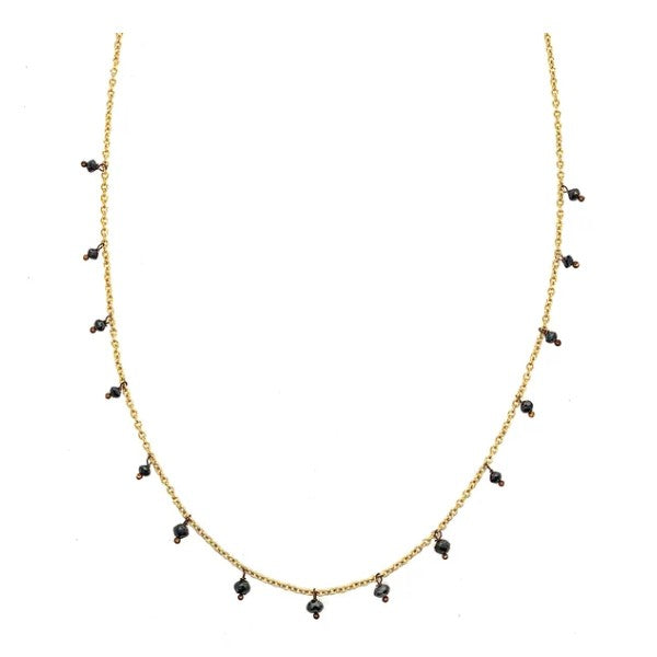 SETHI COUTURE 18K Yellow Gold Adeline Black Diamond Beaded Necklace