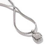 Load image into Gallery viewer, Classic Chain Silver Diamond Square Drop Pendant Necklace
