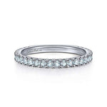 Load image into Gallery viewer, 14K White Gold Blue Topaz Birthstone Stackable Ring
