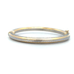 Load image into Gallery viewer, ESTATE 14K Two-Tone Gold Textured Bangle Bracelet
