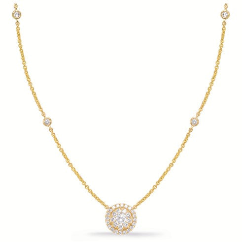 Diamond Cluster Halo Necklace
