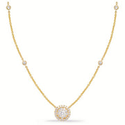 Diamond Cluster Halo Necklace
