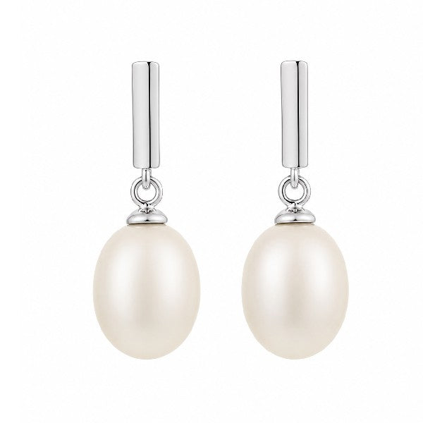 Sterling Silver Drop Freshwater Pearl Earrings