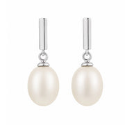 Sterling Silver Drop Freshwater Pearl Earrings