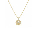 Load image into Gallery viewer, 14K Yellow Gold Small Disc Pave Diamond Pendant