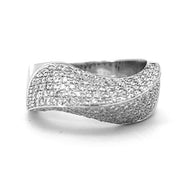 18K White Gold Diamond Wave Fashion Ring