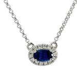Load image into Gallery viewer, Sapphire and Diamond Halo Necklace
