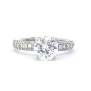 18K White Gold Pave Diamond Engagement Ring