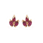 Load image into Gallery viewer, 14K Marquise Ruby Stud Earring
