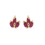 Load image into Gallery viewer, 14K Marquise Ruby Stud Earring