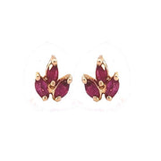 14K Marquise Ruby Stud Earring