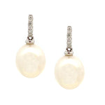 Load image into Gallery viewer, Freshwater Pearl and Diamond Earrings
