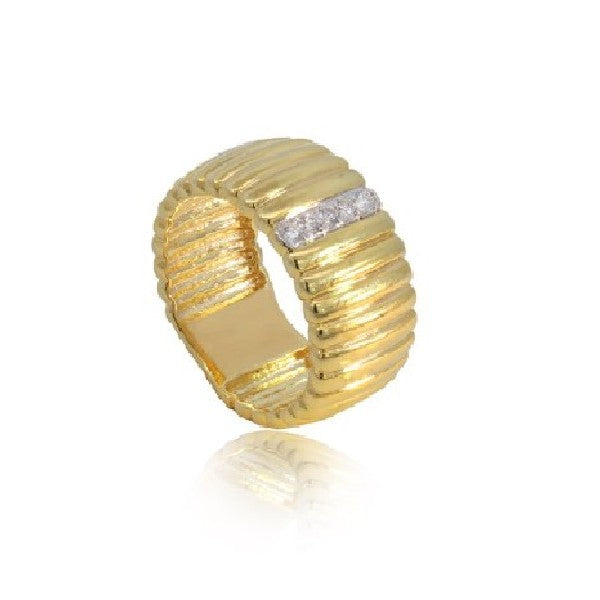 14K Yellow Gold and Diamond Ring